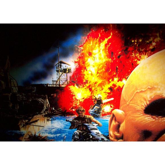 WaterWorld Pinball Translite Art Sheet Kevin Costner Original Unused Vintage - Picture 4 of 6